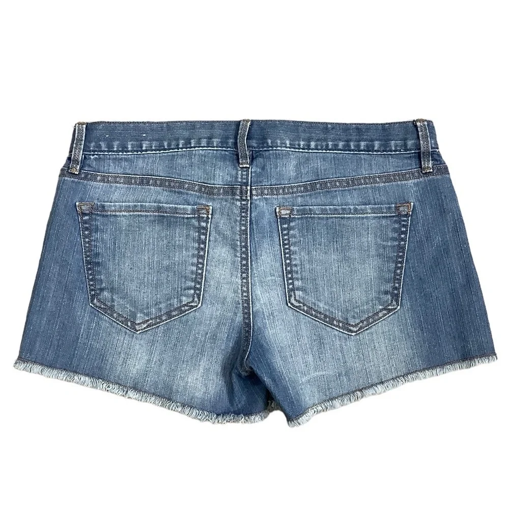 Women's Loft 4 S Small Light Navy Blue Denim Jeans Chino Shorts Cut Offs Stretch